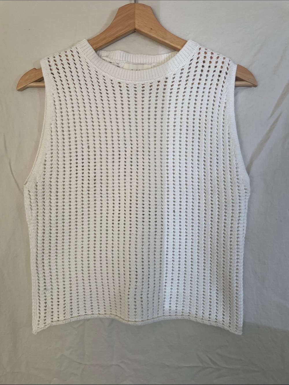 DISSH Ivory Open Knit Sleeveless Tank